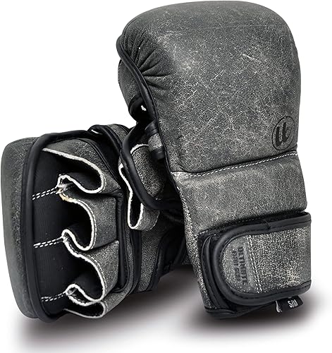 Miniatura 3 de Ultimate - Guantes de piel auténtica de la serie gris MMA Sparring