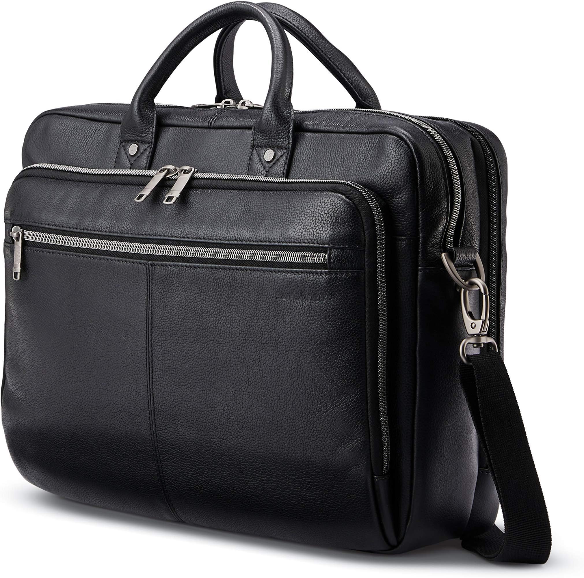 Samsonite Classic Leather Toploader Briefcase, Black, One Size, Classic