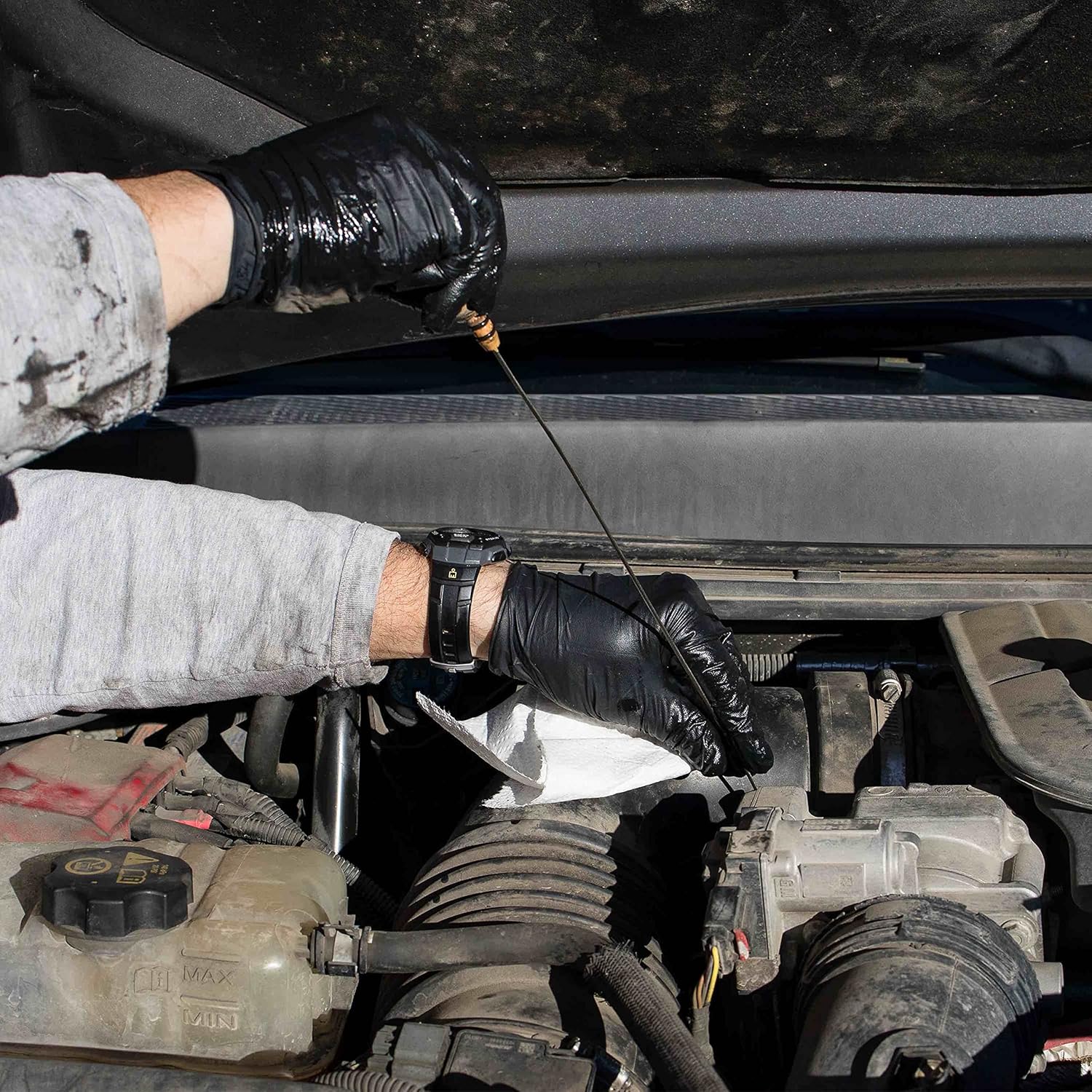 PENTAGON SAFETY EQUIPMENT Black Hawk - 5 mils Premium Heavy Duty Nitrile Disposable Gloves, Black, Latex Free, Powder Free: Tools & Home Improvement