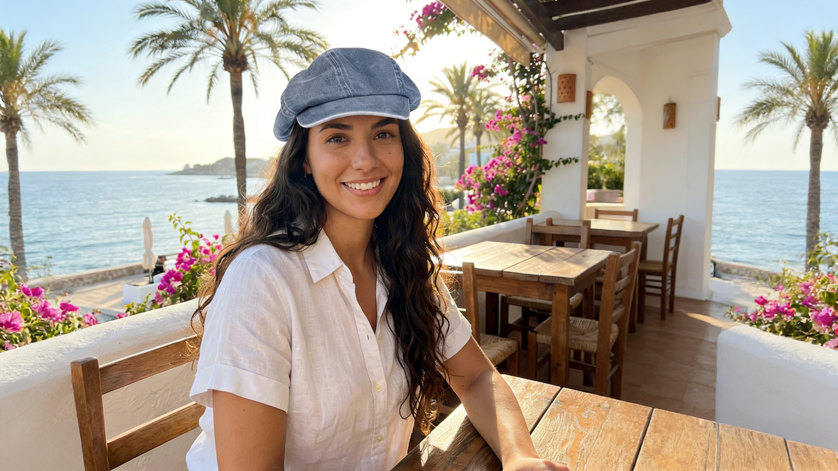 Gorra Newsboy de mezclilla para mujer verano miniatura 7