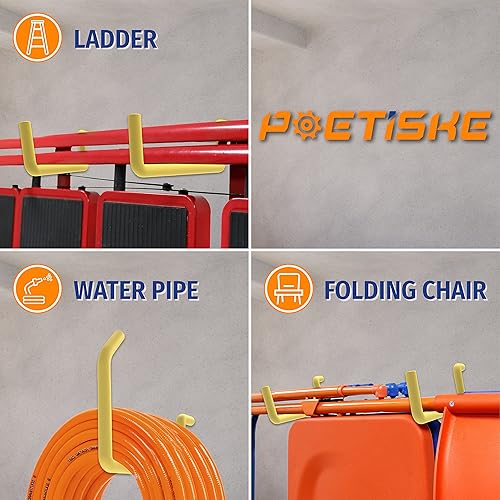 Miniatura 8 de unp POETISKE - Ganchos para colgar en la pared para bicicleta, para colgar en la pared, para silla de bicicleta, organización de garaje,