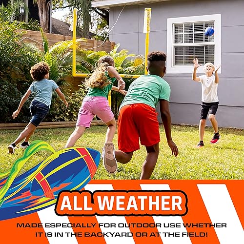 Miniatura 5 de NERF Juego de poste de portería de fútbol Punt and Pass juego completo todo en uno objetivos extraíbles incluidos