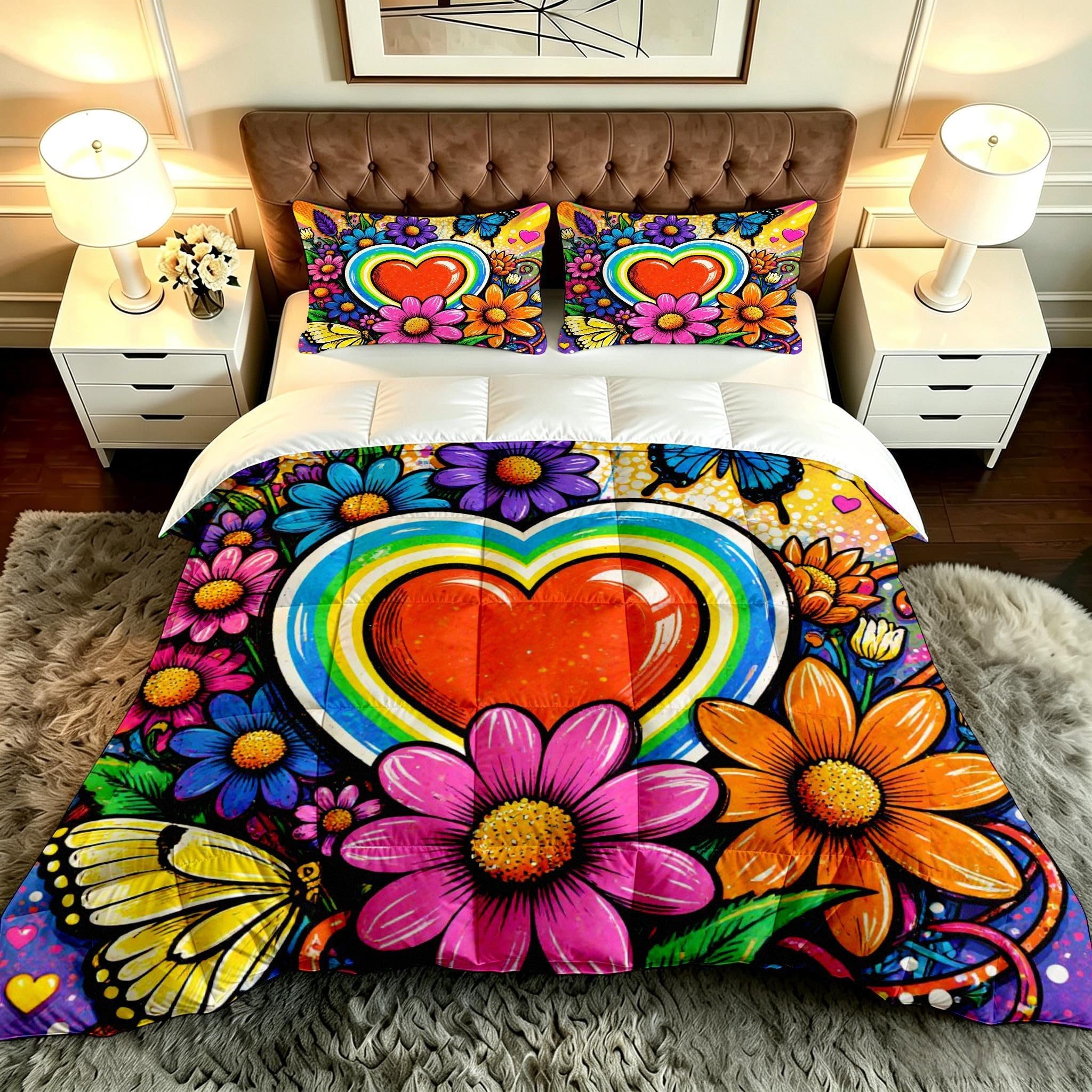 Edredón 200x200 Flores Coloridas para Renovar el Dormitorio de Matrimonio