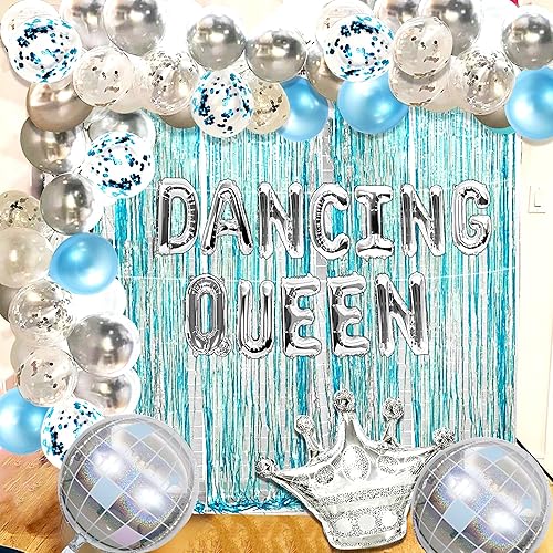Miniatura 3 de Decoración de cumpleaños de reina bailarina azul, decoración de fiesta de reina bailarina, decoración de fiesta de cumpleaños de discoteca de los