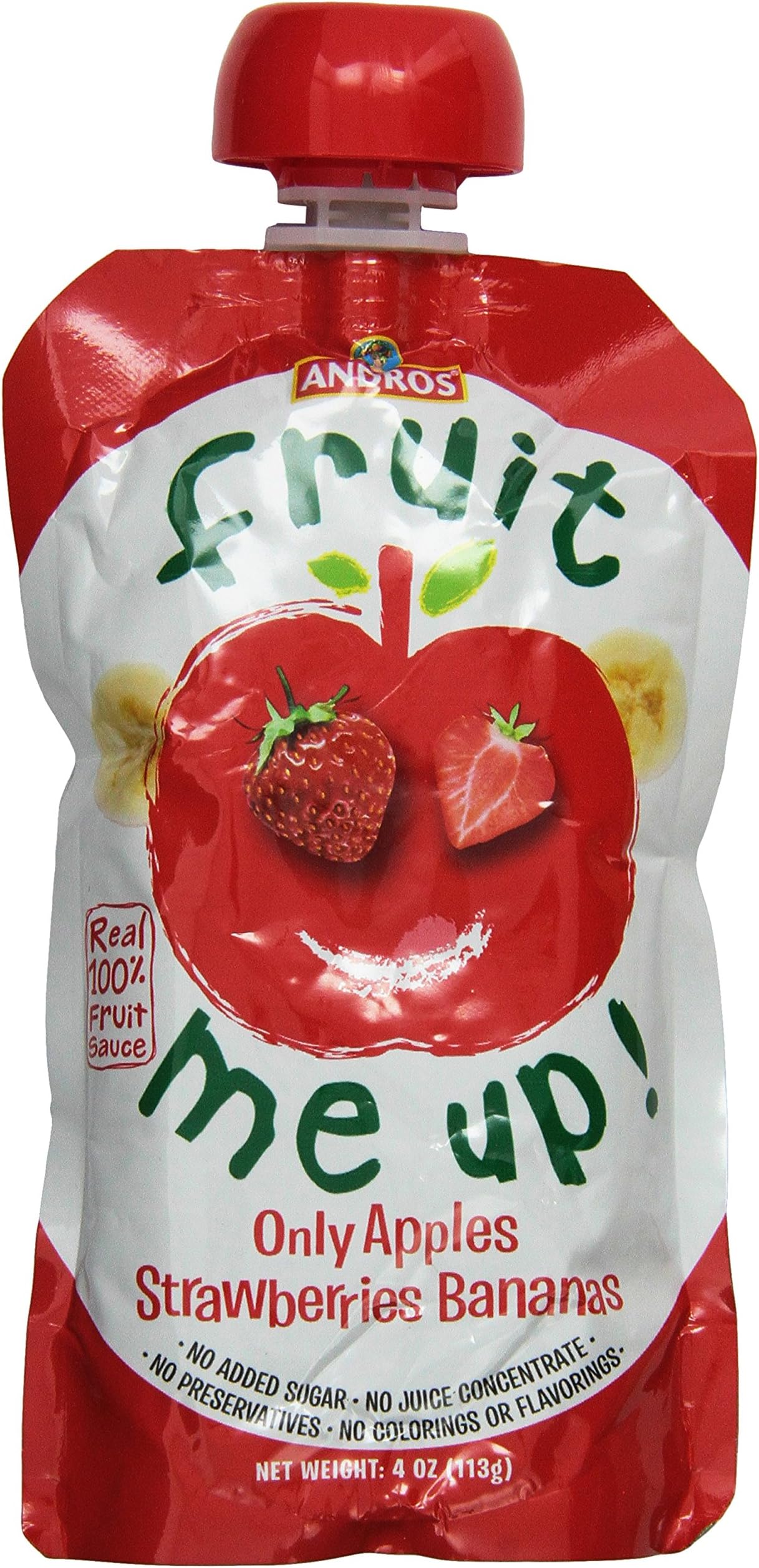 Fruit Me Up Apples Strawberries and Banana Fruit Pouch, 4 Ounce (Pack of 9)