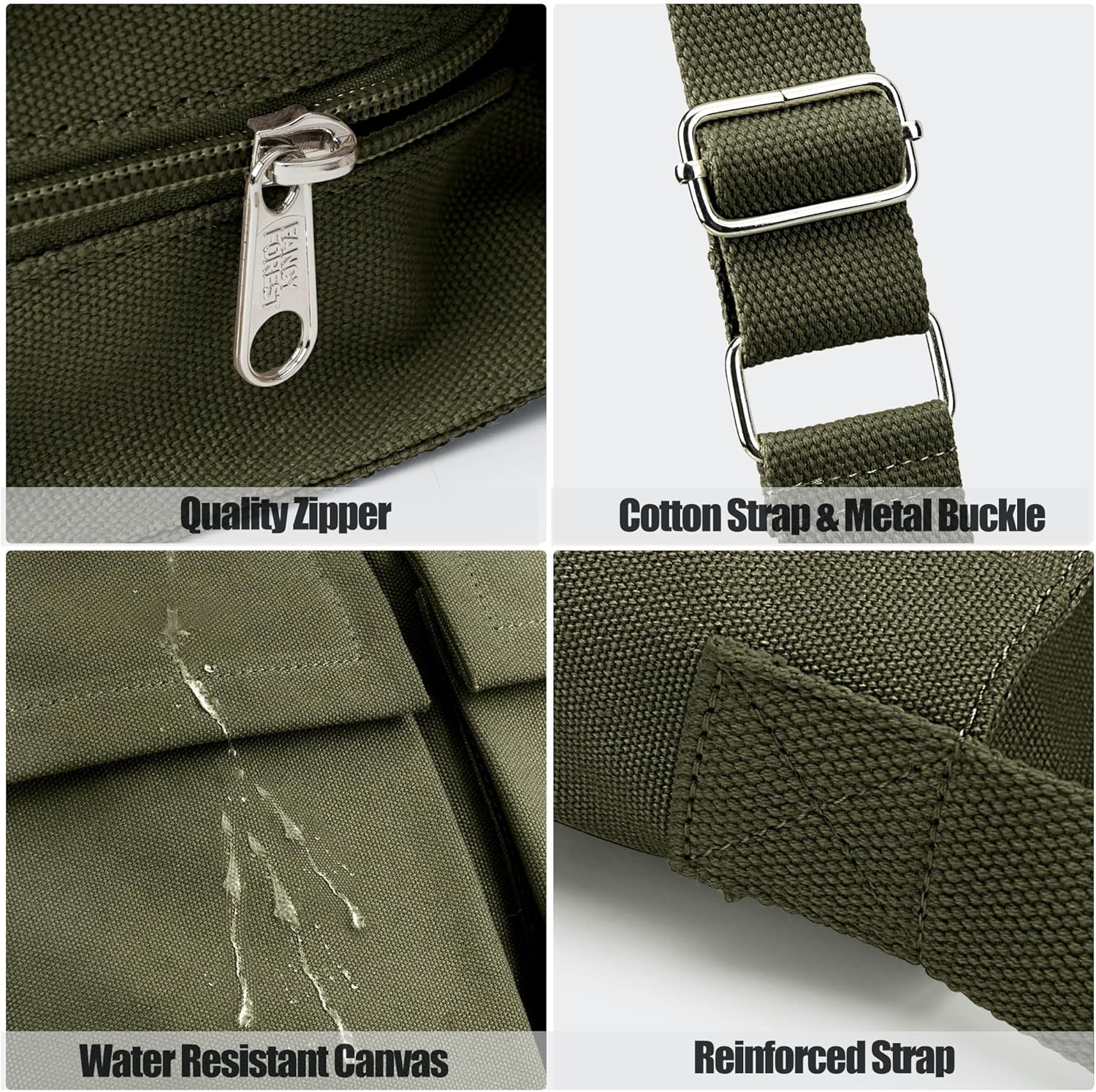 KALIDI Canvas Tote Bag Messenger Bag, Large Crossbody Bag for Women or Men, Casual Canvas Shoulder Bag for College Work Daily - Image 7