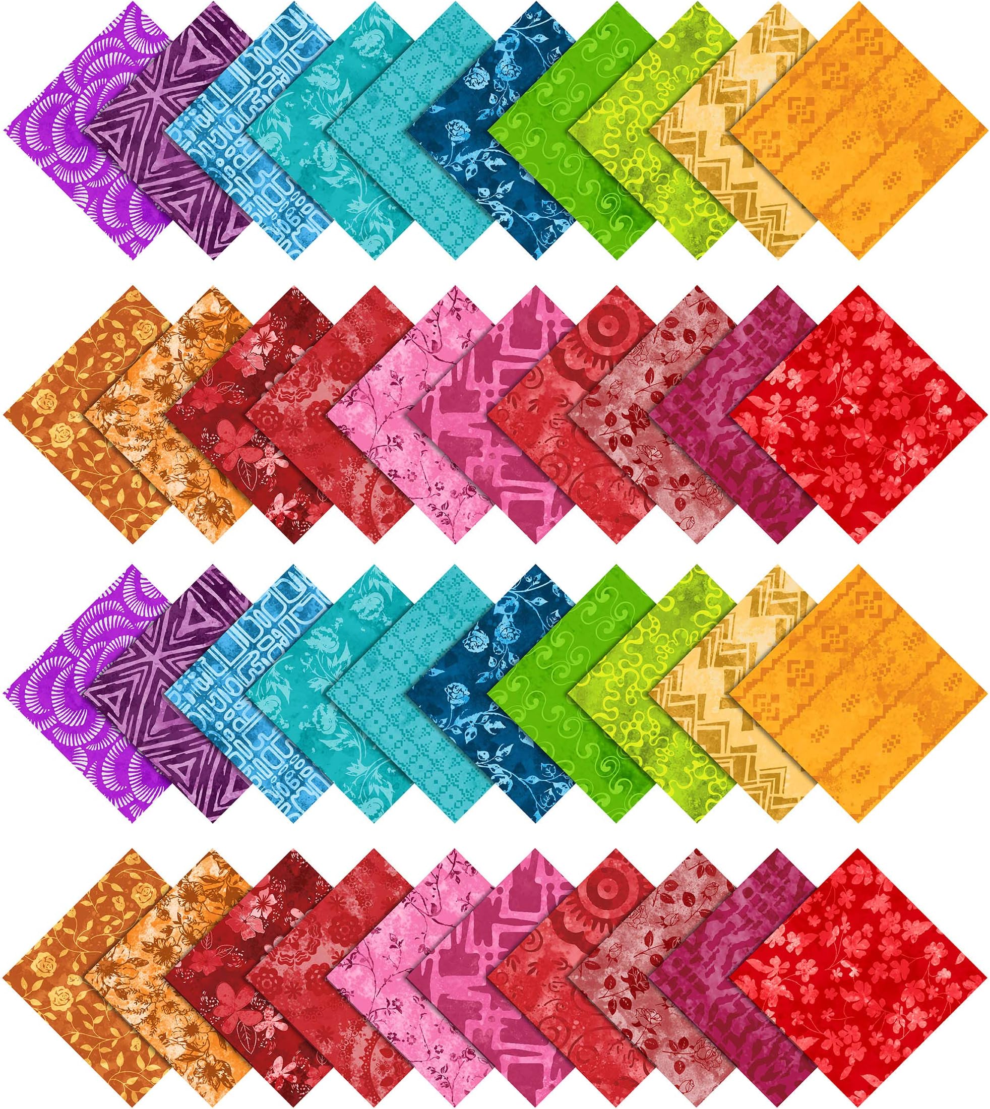 Soimoi Batik Print Precut 5-inch Cotton Fabric Quilting Squares Charm Pack DIY Patchwork Sewing Craft
