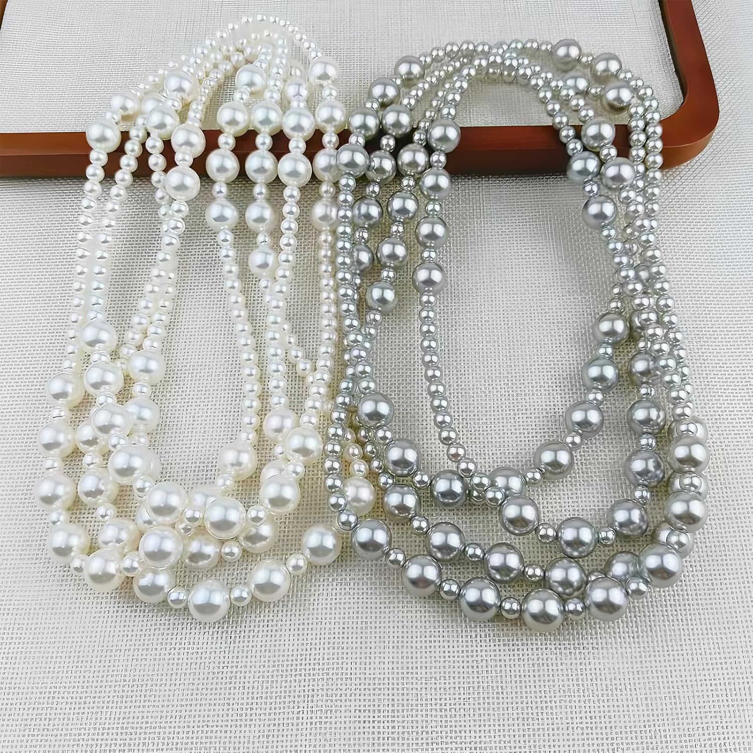 JNF 1920s Pearl Necklace for Women Long Chunky Big Pearl Strands Flapper Beaded Necklaces Imitation Faux Pearls Gatsby Vintage Costume Jewelry 80'' Long - Image 7