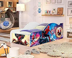 Cama Carro Infantil Juvenil Com Proteção Lateral (Homem Aranha)