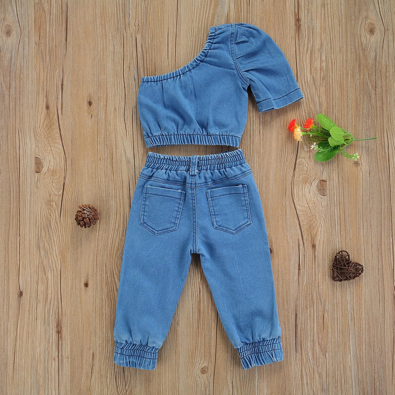 denim 2 piece set
