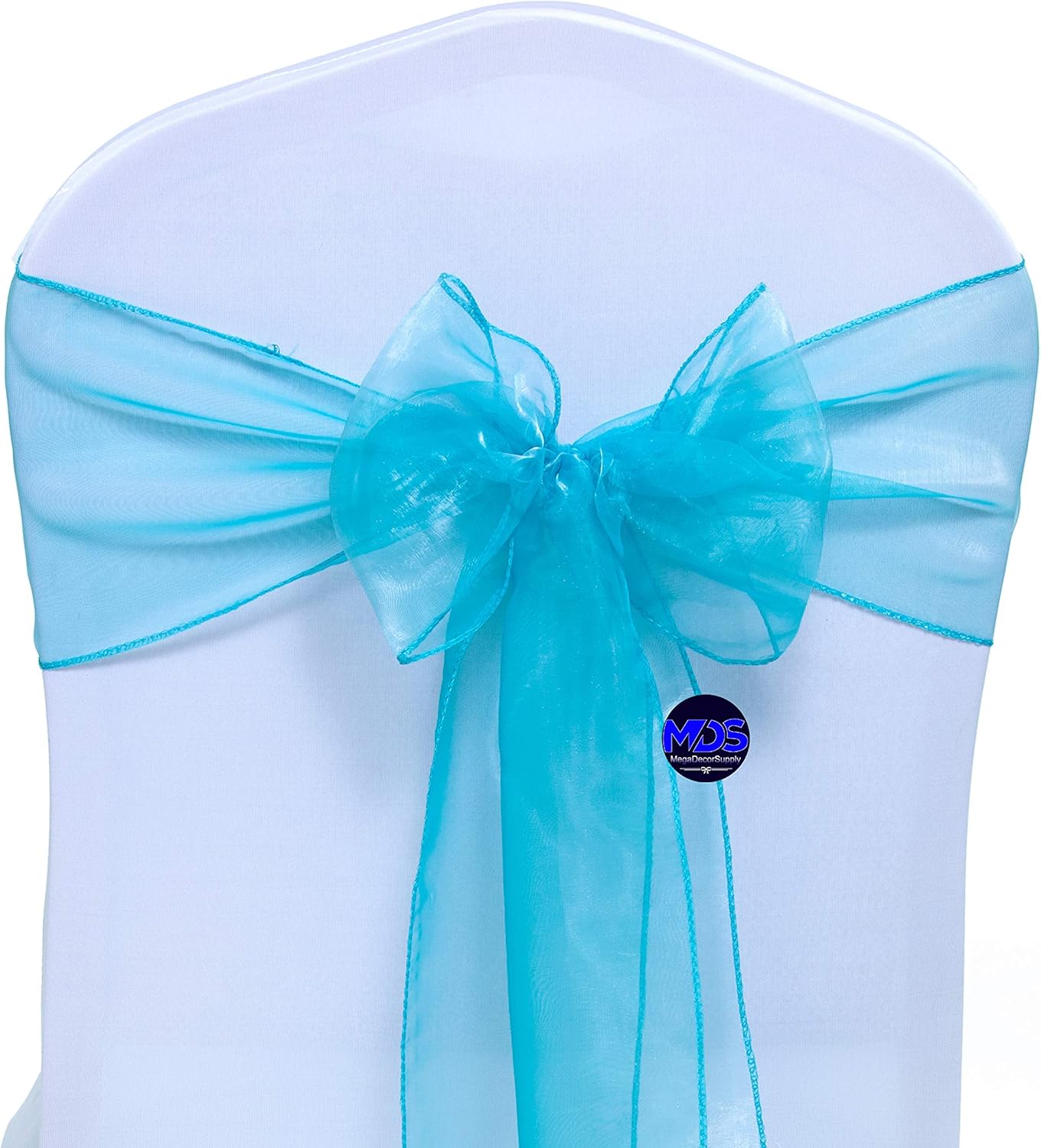 Bеѕt Dеаl 🛒 mds Pack of 100 Organza Chair Sashes Bow Sash for Wedding and Events Supplies Party Decoration Chair Cover sash -Light Teal