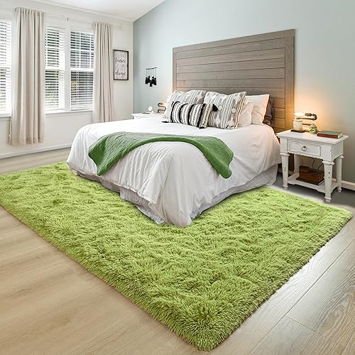 Vista 123 de JUNOVO - Alfombras de área ultra suaves de 3 x 5 pies, alfombras esponjosas para dormitorio, niños, niñas, bebés, sala de estar, suelo, cuarto