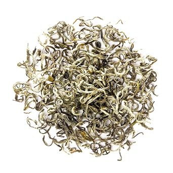 Bi Luo Chun Green Tea Chinese Spring Picked Curled Leaf - Fresh Aroma | Delicate spring picked green tea leaves tightly curled offering fresh grassy cup with subtle fruity sweetness and soft aroma