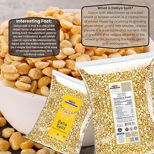 Miniatura 3 de Rani Daliya Split (Garbanzos partidos asados Dalia) 800g (28oz)  Todo natural  Vegano  Origen indio
