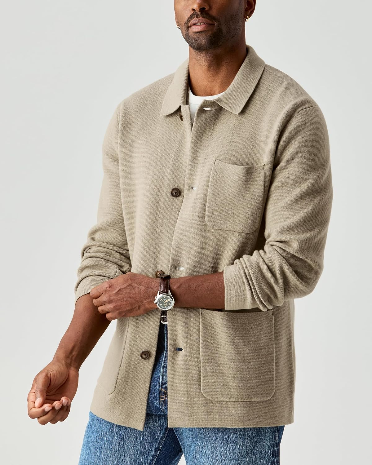 Huckberry Wills Sweater Chore Coat, Mens Lightweight Jacket