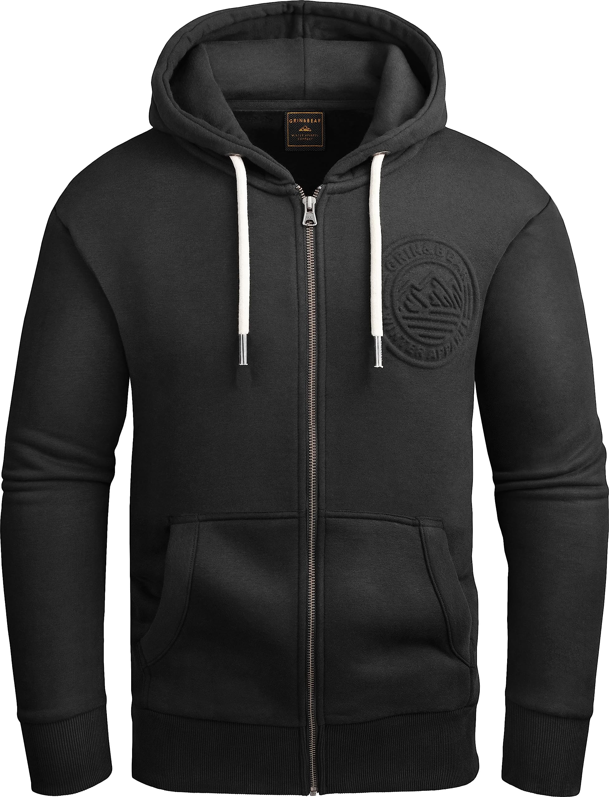Grin&Bear Felpa con Cappuccio e Zip da Uomo GB602
