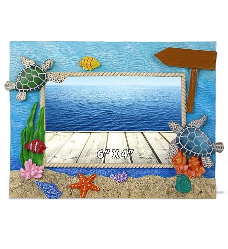 CoTa Global Sea Turtle 4x6 Nautical Frame - Colorful Nautical