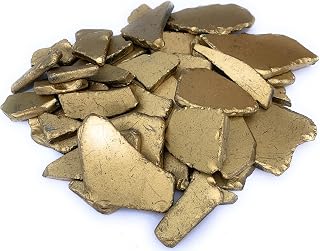 Sea Glass for Crafts – 11oz Metallic Gold Sea Glass Decor, Tumbled Seaglass, Beachglass for Crafts, Seaglass for Beach Accents, Coastal DIY Supply, Nautical Vase Filler
