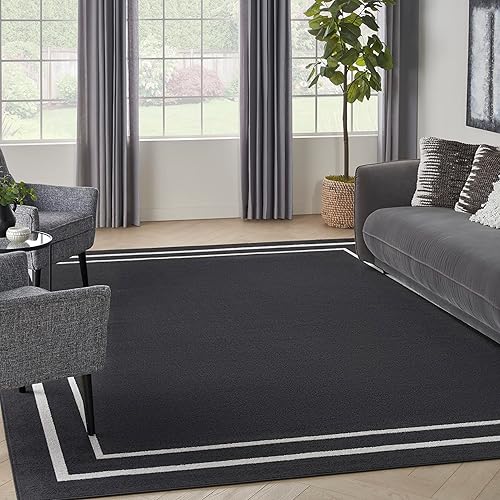 Vista 150 de Nourison Home Essentials - Alfombra contemporánea de 5 x 7 pies, color marfil/negro