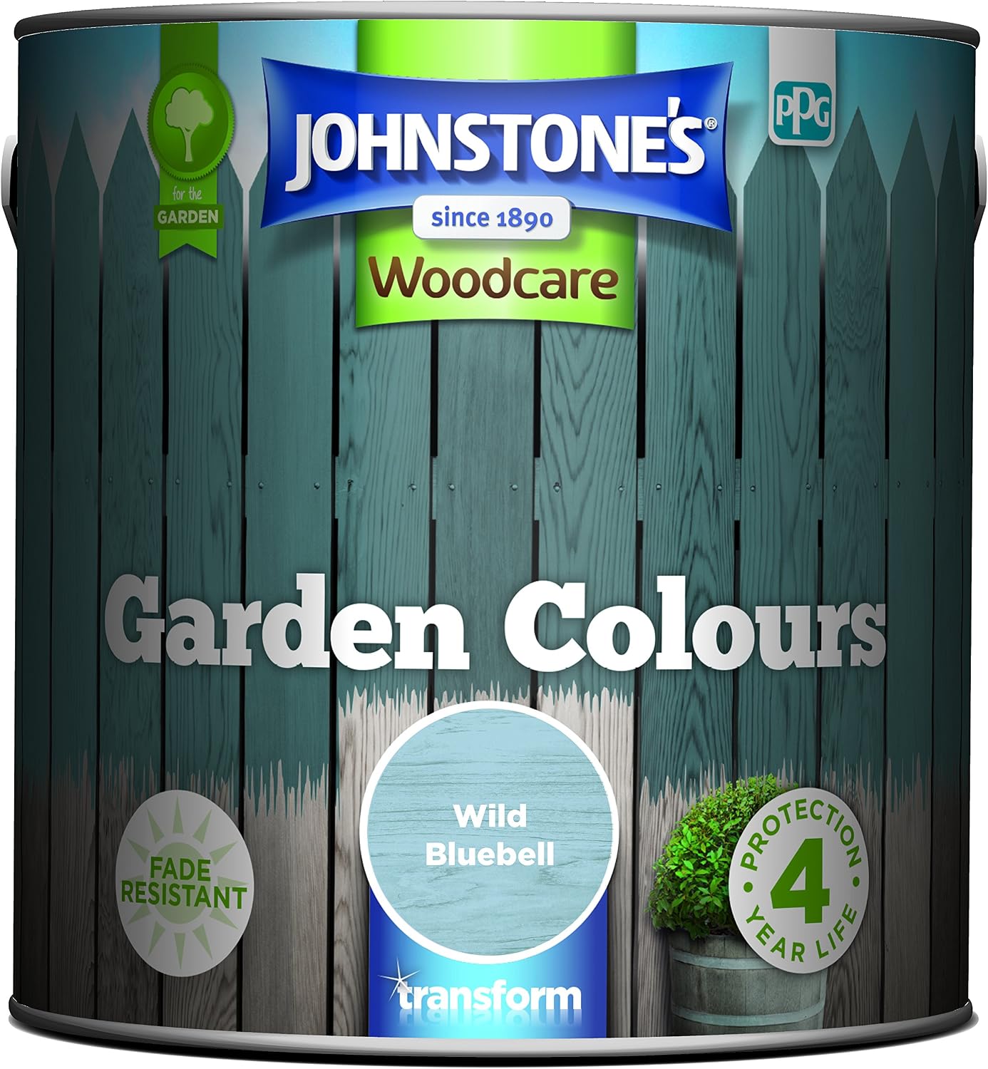 Johnstone’s, Garden Colours, Wild Bluebell, Exterior Wood Paint, Fade Resistant, Suitable for Garden Furniture Outdoors