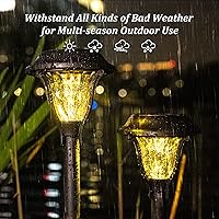 Vista 5 de SUNCKET Luces solares de jardín, luces solares brillantes impermeables al aire libre, luces solares de camino de encendidoapagado automático