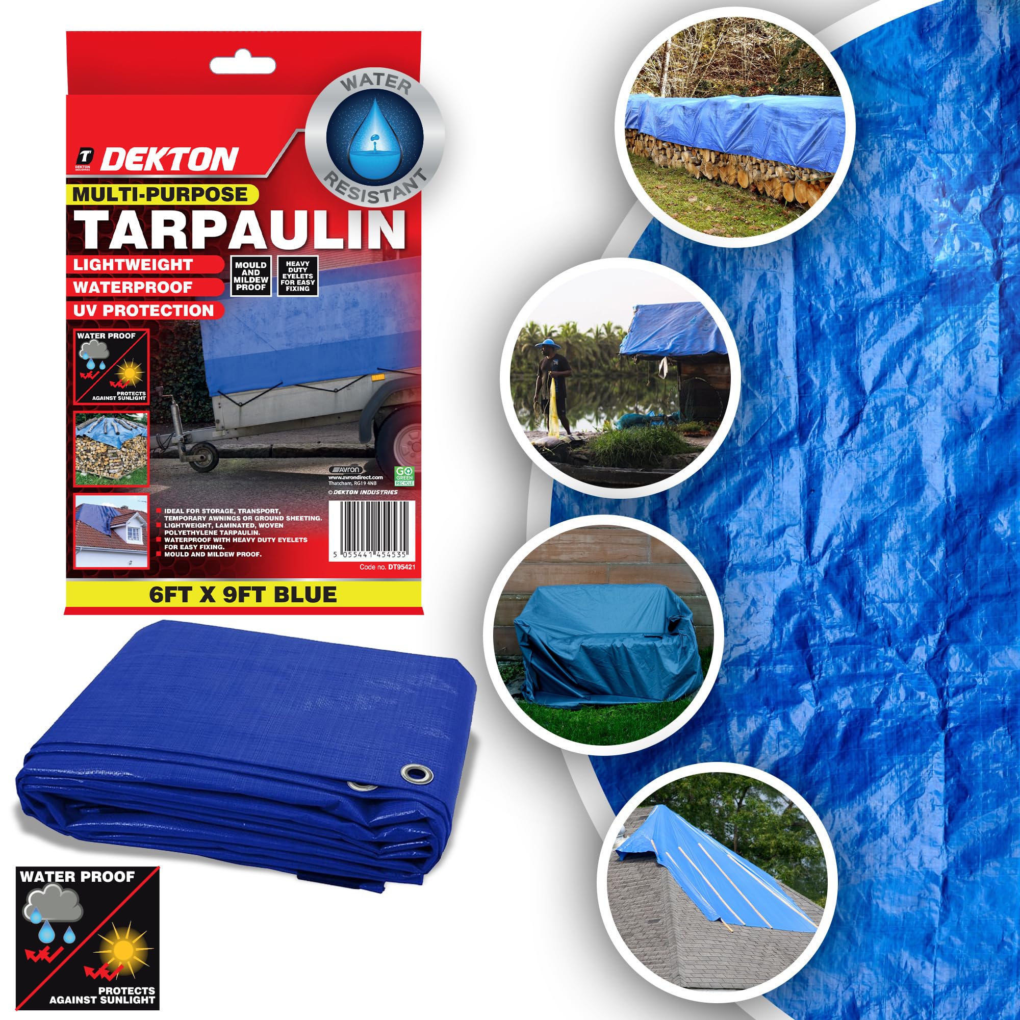 Blue Tarpaulin Sheet (1.2m X 1.8m) - For DIY Work - Indoor Outdoors