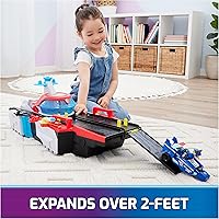 Vista 2 de Paw Patrol: The Mighty Movie, Cuartel General Portaaviones, con Figura de Acción de Chase y Mighty Pups Cruiser, Juguetes para Niños y Niñas de 3+