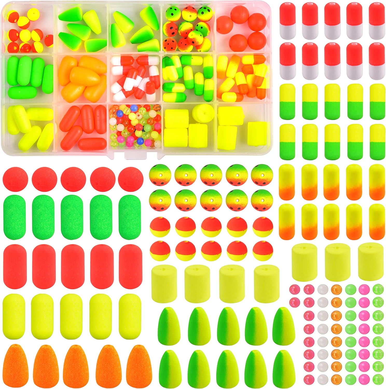 Pompano Rigs Floats Beads Kit, Foam Snell Floats Fishing