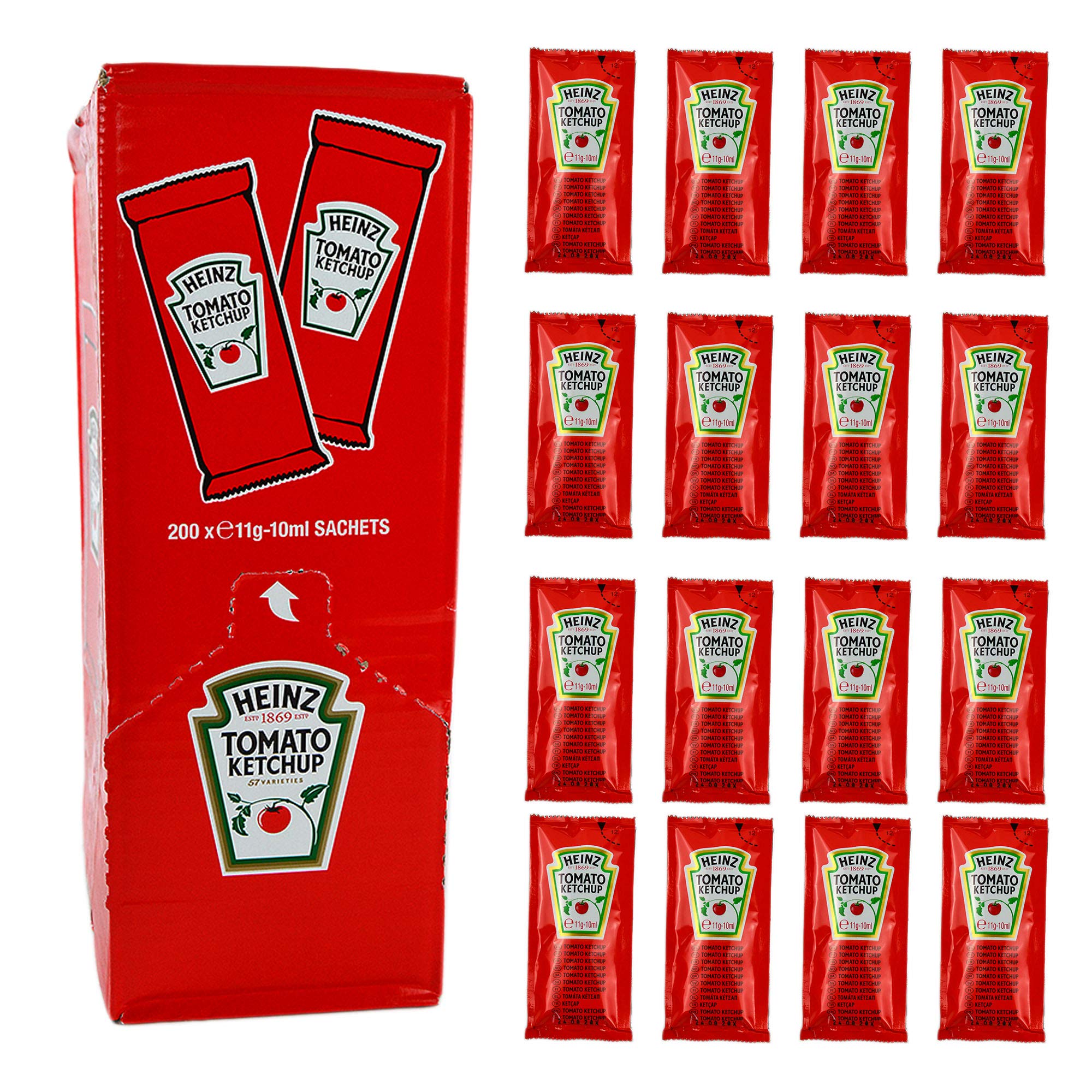 Heinz Lot de 200 sachets de 11 g. Idéal pour les patines, les paninis, les amburger et les sandwichs.