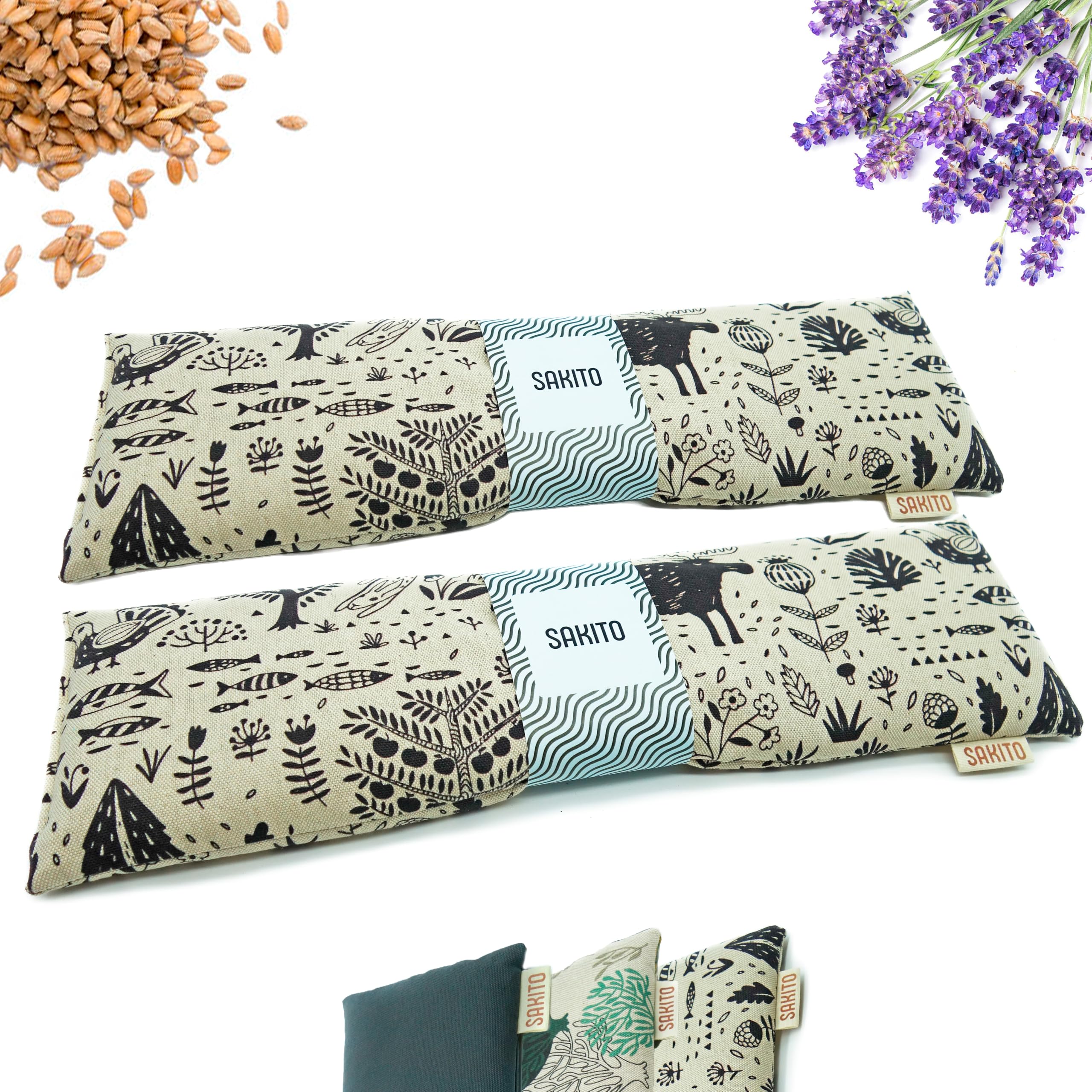 2 (uds) Saco Termico Microondas (43x12 cm) - Alivio Natural para Dolor Cervical, Lumbar y Menstrual, Uso en Calor o Frio - Gran Retencion de Calor - Muy duradero, Tela de Calidad - Aroma a Lavanda