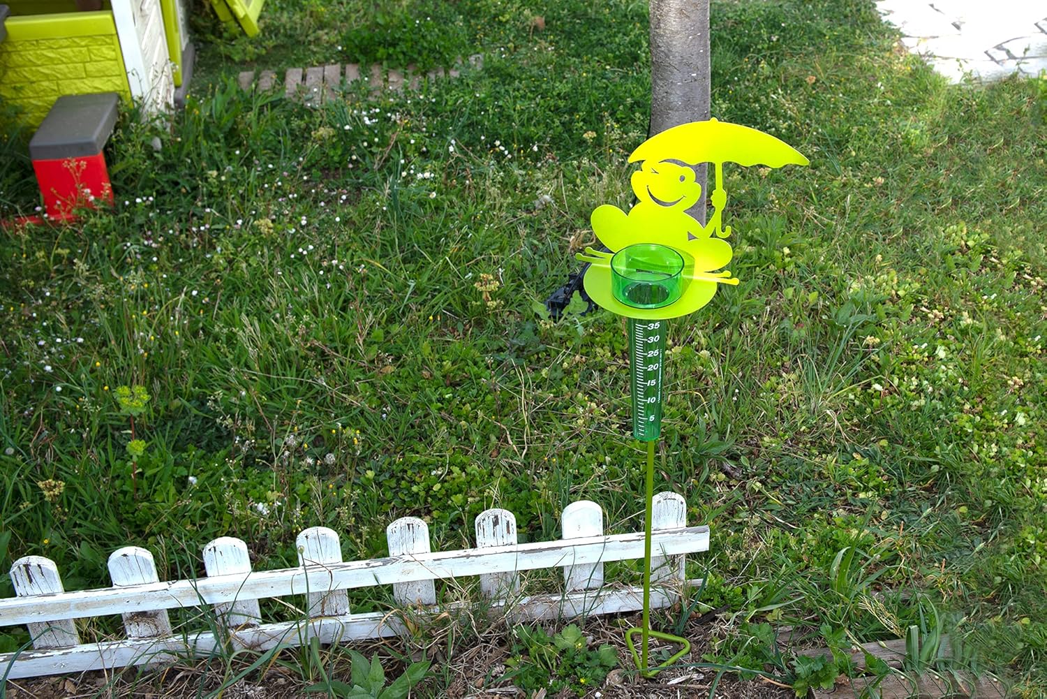Frog Rain Gauge Stand Height 1.15 m Lime Green – Made in France