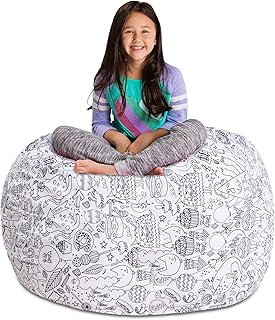 Posh Stuffable Kids Stuffed Animal Storage Bean Bag Chair Cover - Childrens Toy Organizer, X-Large 48
