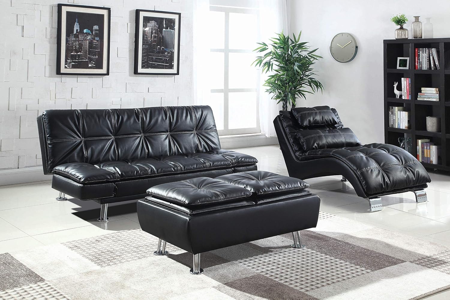 Coaster Dilleston Upholstered Chaise Black