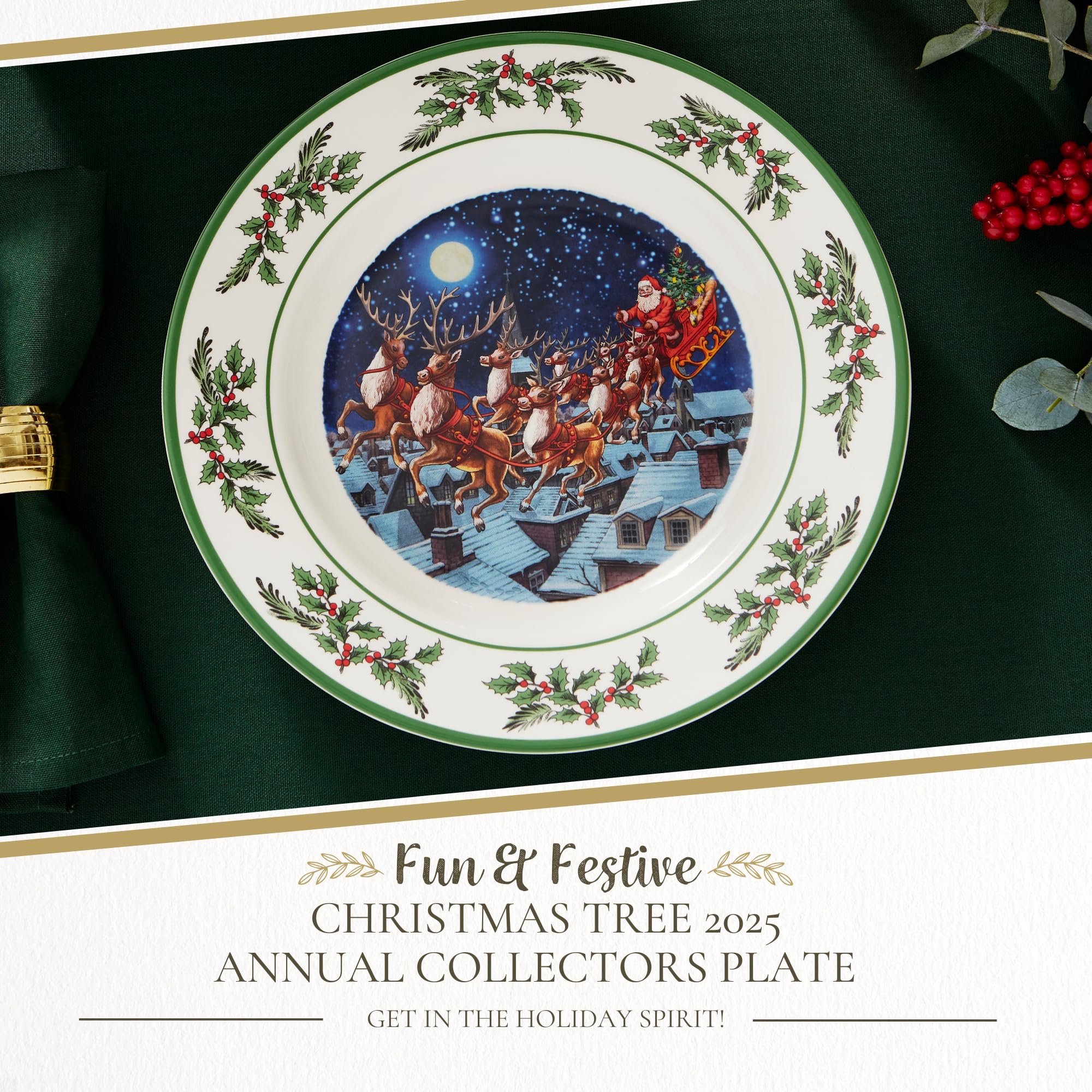 Amazon.com | Spode Tree Annual Collector's Plate, 10 Inch - Santa