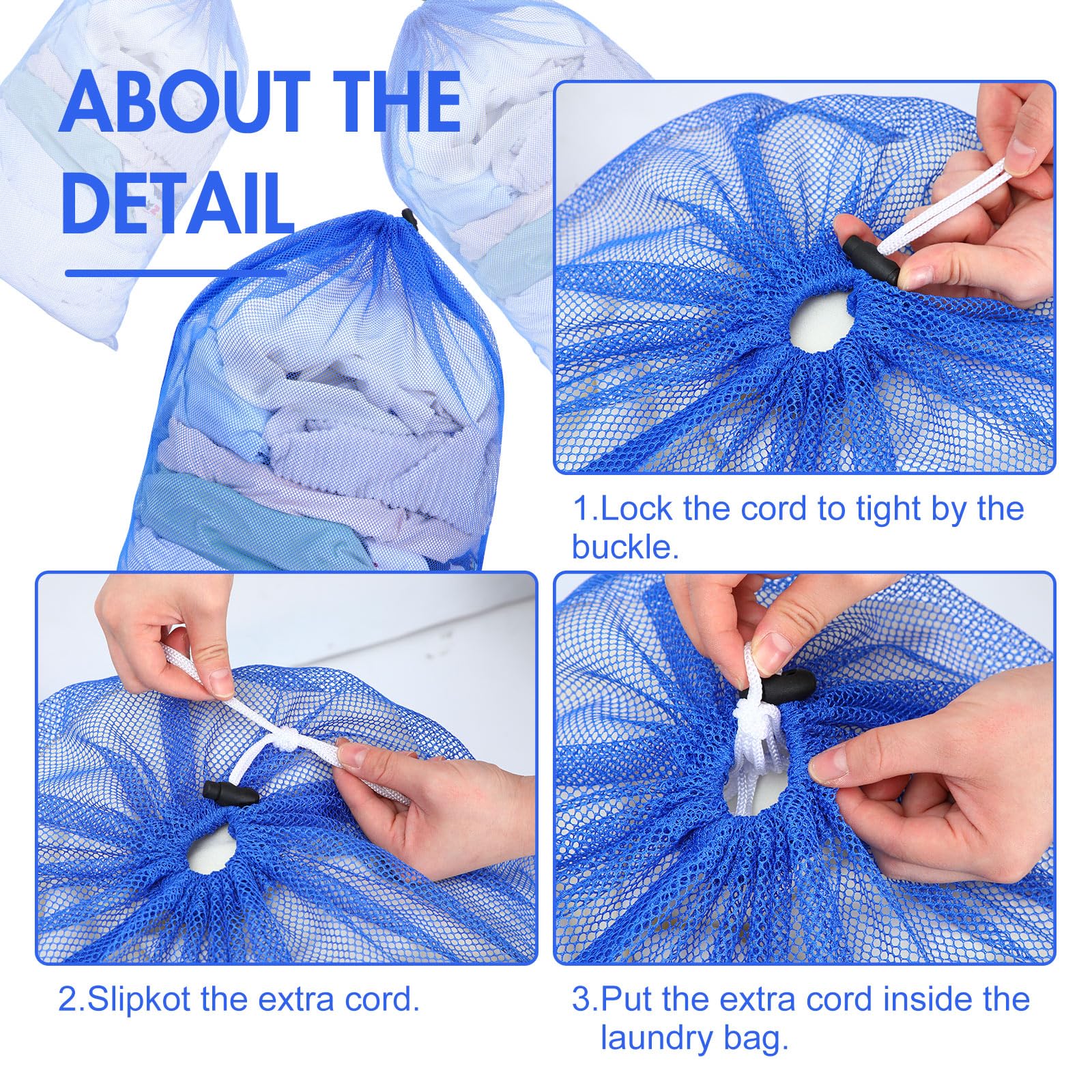Berlune Paquete de 30 bolsas de malla grandes de 24 x 36 pulgadas para lavandería, bolsas de lavado, material de malla resistente cerrado con cordón, fábrica, universidad, dormitorio, viajes y