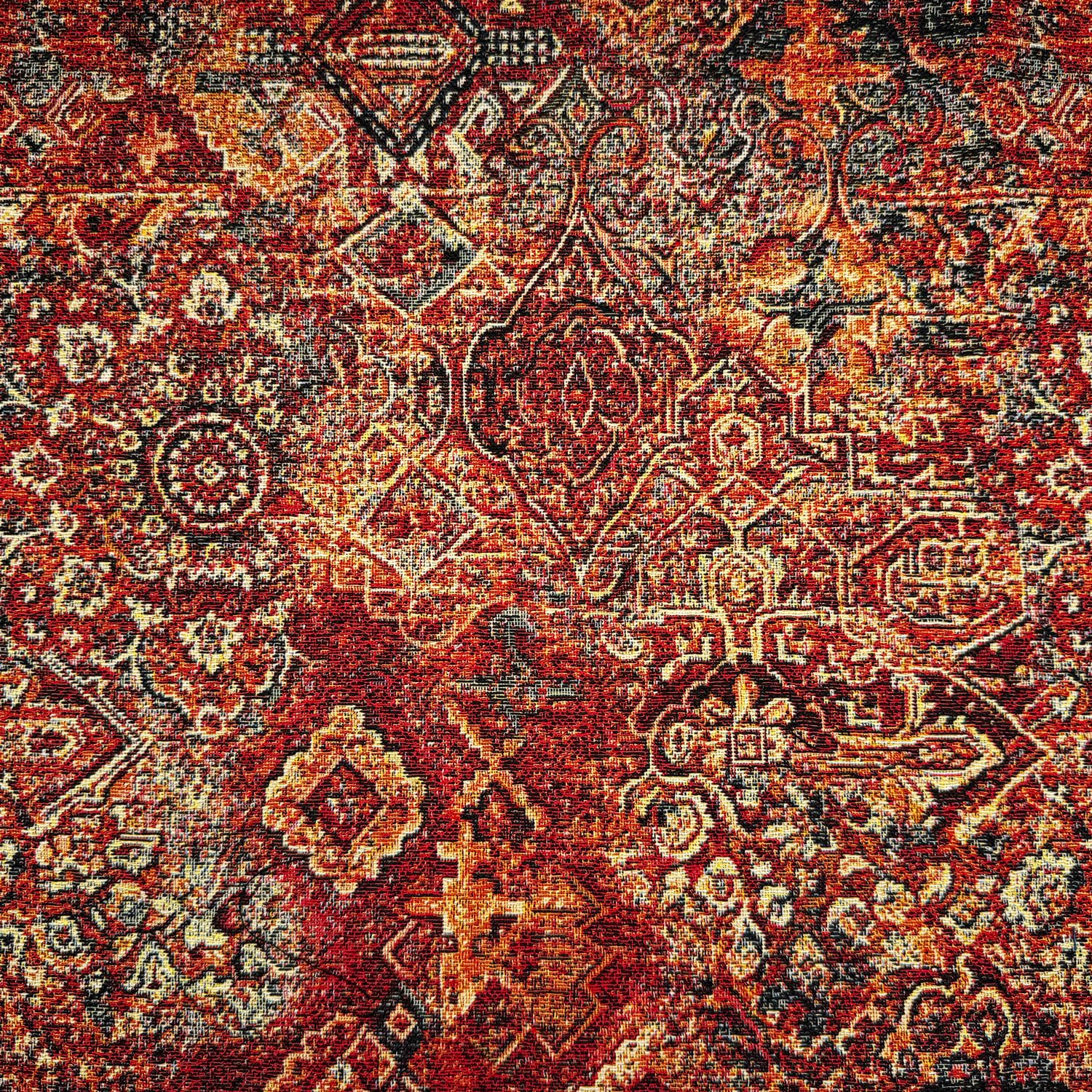Glamour Secrets Red Tapestry Fabric - Baroque Classic Design - Upholstery Fabric Material Metre