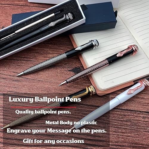 Miniatura 7 de Juego de bolígrafos personalizados con clip de serpiente bolígrafo de lujo grabado en el bolígrafo bonito regalo de recuerdo para amigos colegas