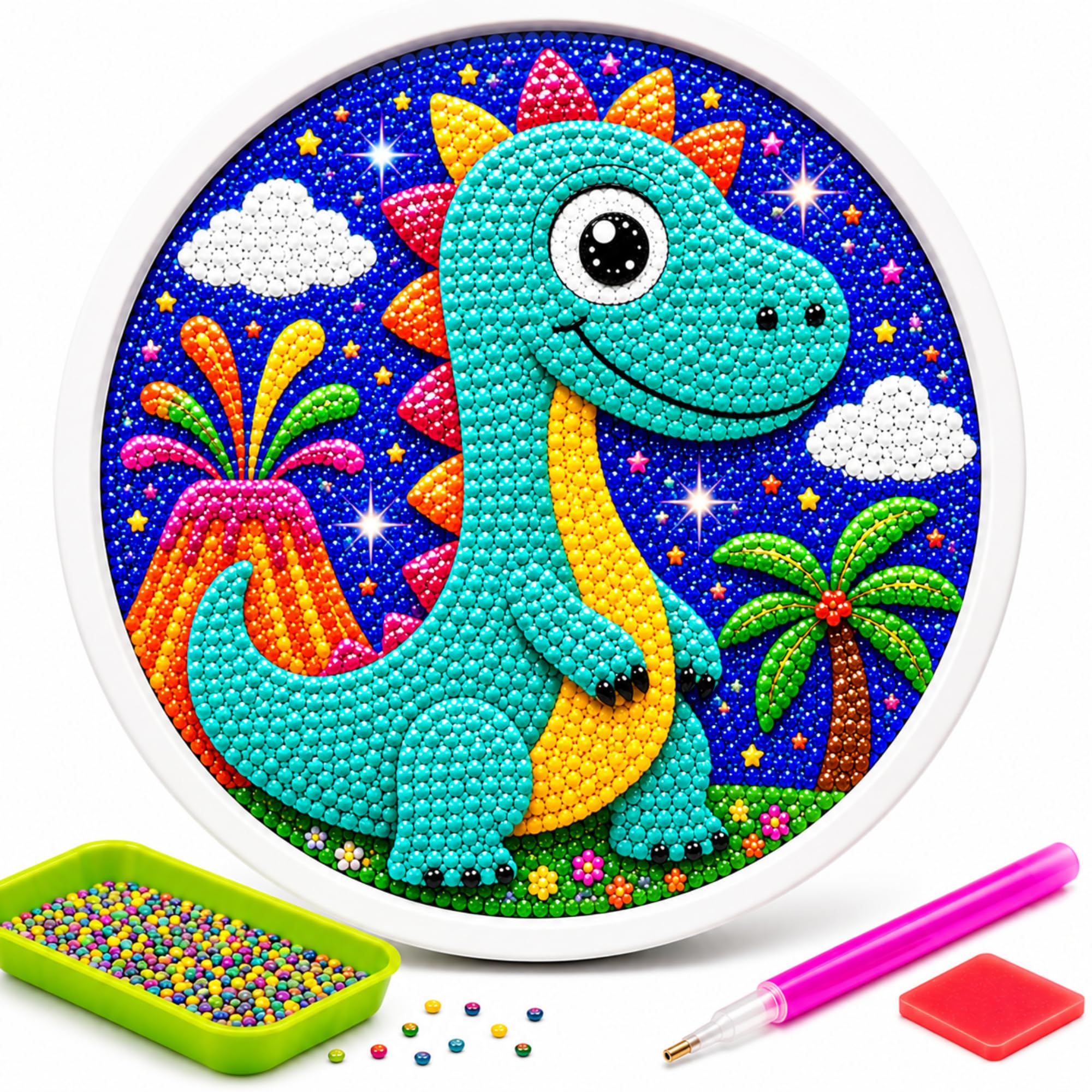 DIY Diamond Painting Kit for Kids (5+ Years) with Frame | 5D Diamond Art Kit for Beginners | Creative Activity, DIY Craft Kit & Return Gift for Boys & Girls-image-3