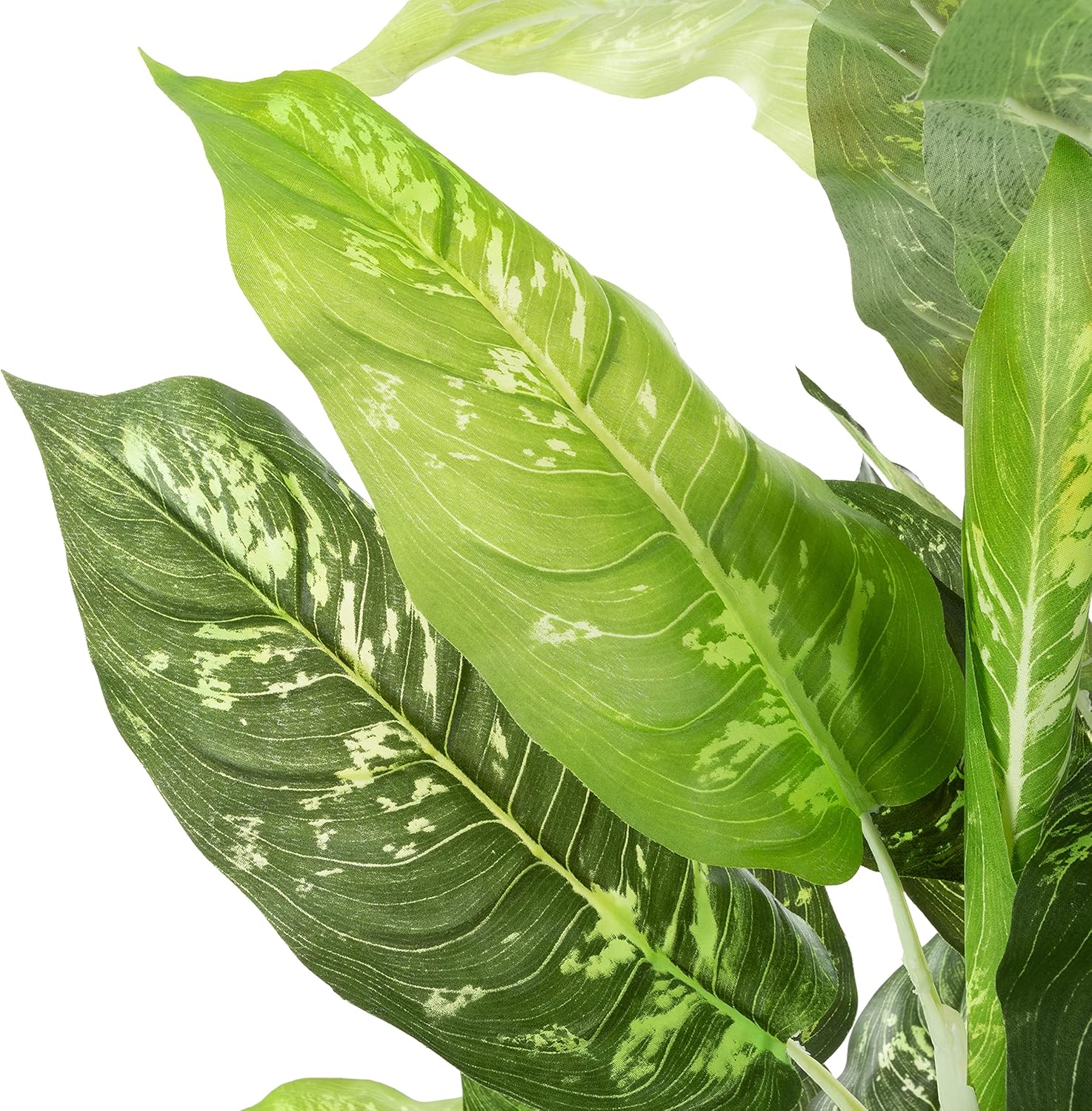 Pure Garden Artificial Dieffenbachia Floor Plant - 40-Inch Potted Faux Greenery for Home or Office Decoration - Natural Looking Polyester Leaves