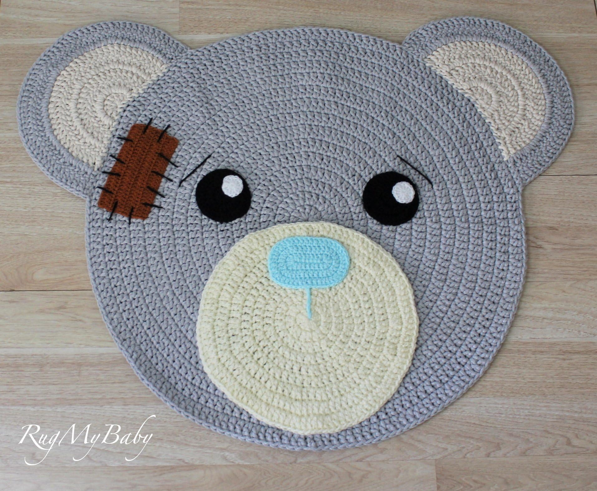 Nursery Rugs Cute Bear Round Rugs Baby Rug Design Home Decoration Area Rugs Bedroom/Living Room Carpet Round Rugs Baby Crawling Mats Kids Play Mat Machine Washable Rugs (round 29”) from CA