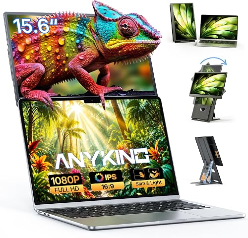 Laptop Screen Extender 15.6", 5 Modes & Detachable Slim Portable Monitor