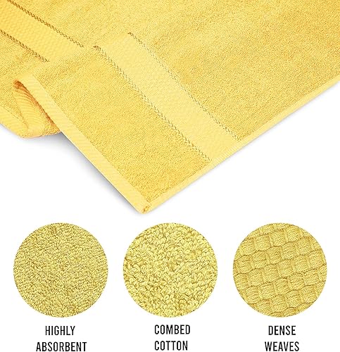 Miniatura 5 de Toallas de baño elegantes 100% algodón para baño, ecológicas, supersuaves, altamente absorbentes, con certificación Oeko-Tex, 27 x 54 pulgadas