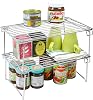 Deco Brothers Stackable Cabinet Shelf Organizer, 2 Pack, Black