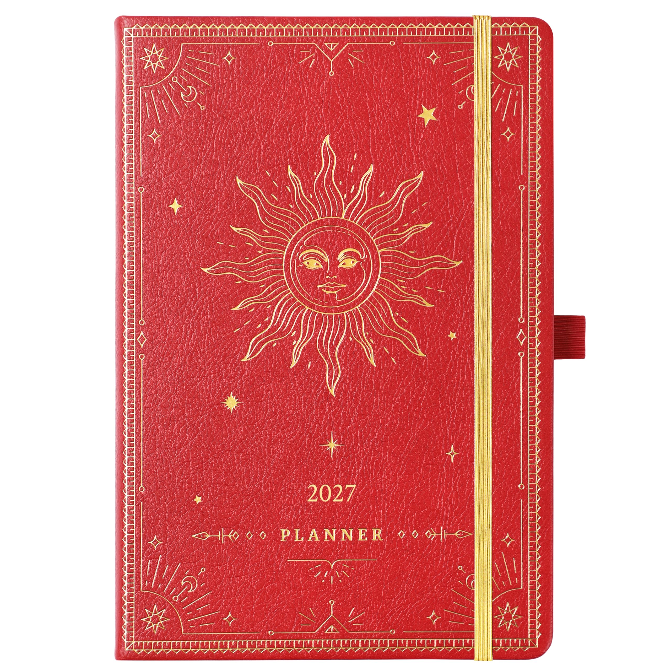 Artfan 2025 Planner - 2025 Weekly Monthly Planner, 5.75" x 8.25", Faux Leather, Red