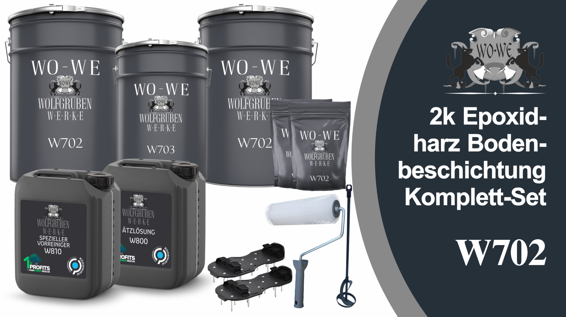 Epoxidharz Bodenbeschichtung 1kg - Garagenbodenfarbe Sea Grey, Wasserdicht & Rutschfest