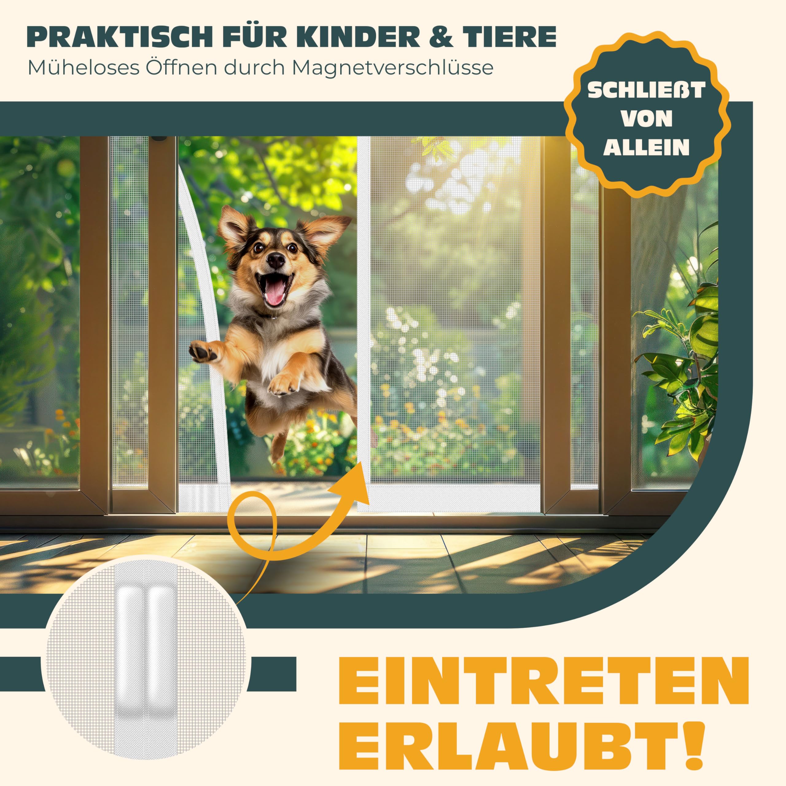 Magnet-Fliegengitter Für Türen 80x215cm - Ohne Bohren, Selbstschließend, Insektenschutz Für Balkon & Terrasse