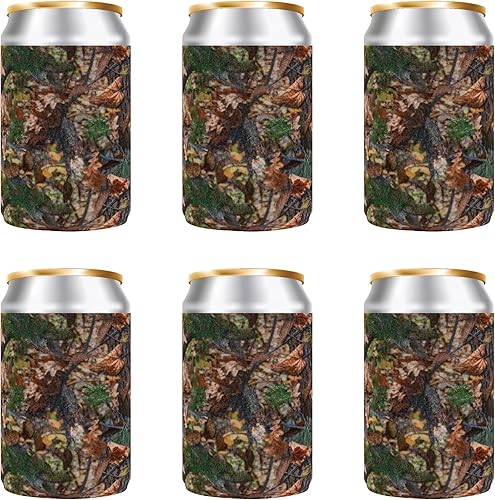QualityPerfection Paquete de 6 fundas enfriadoras plegables de neopreno de 12 onzas, soporte para latas aisladas, cubierta para latas de cerveza y
