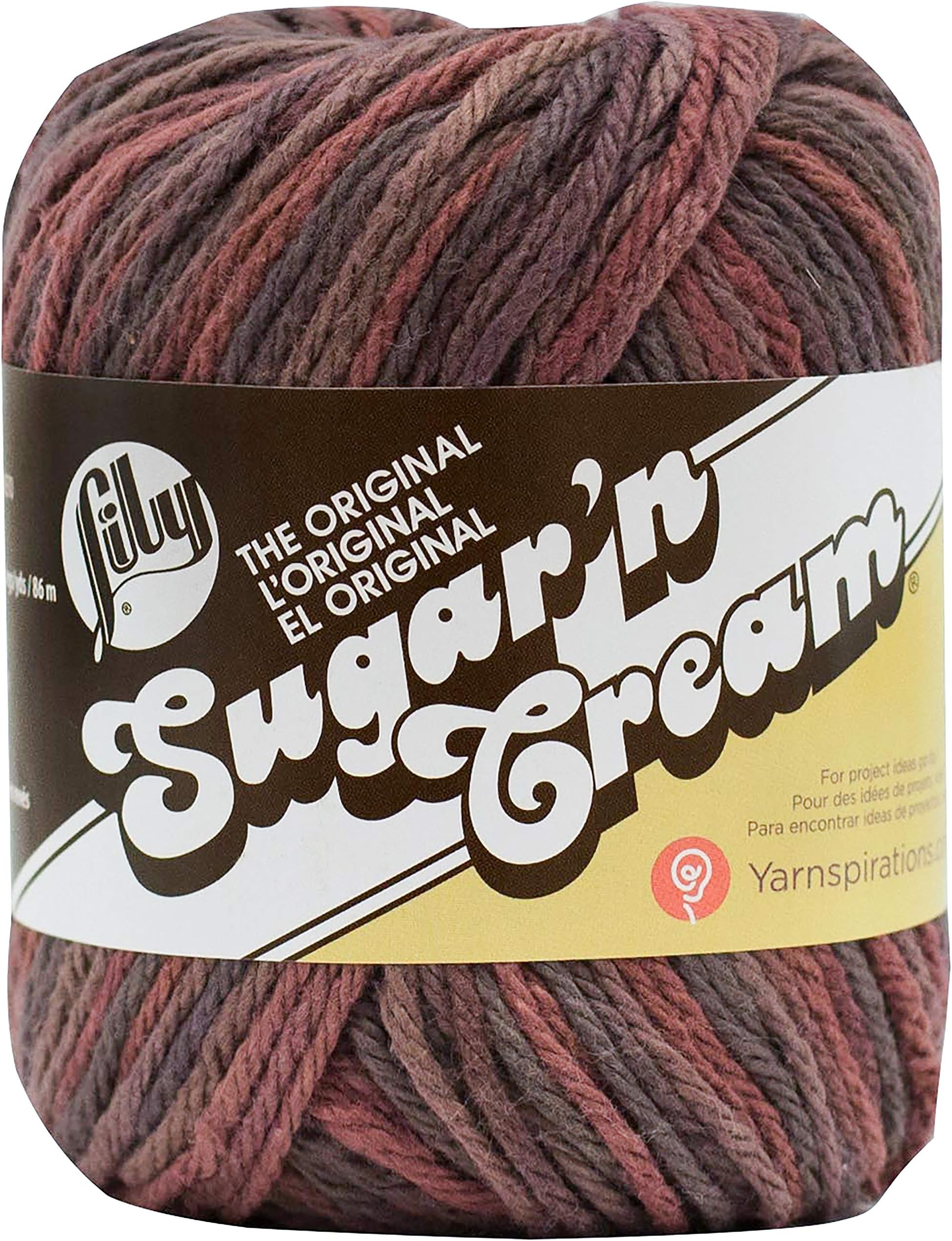 Lily Sugar 'N Cream The Original Ombre Yarn, 2oz, Gauge 4 Medium, 100% Cotton, Terra Firma - Machine Wash & Dry