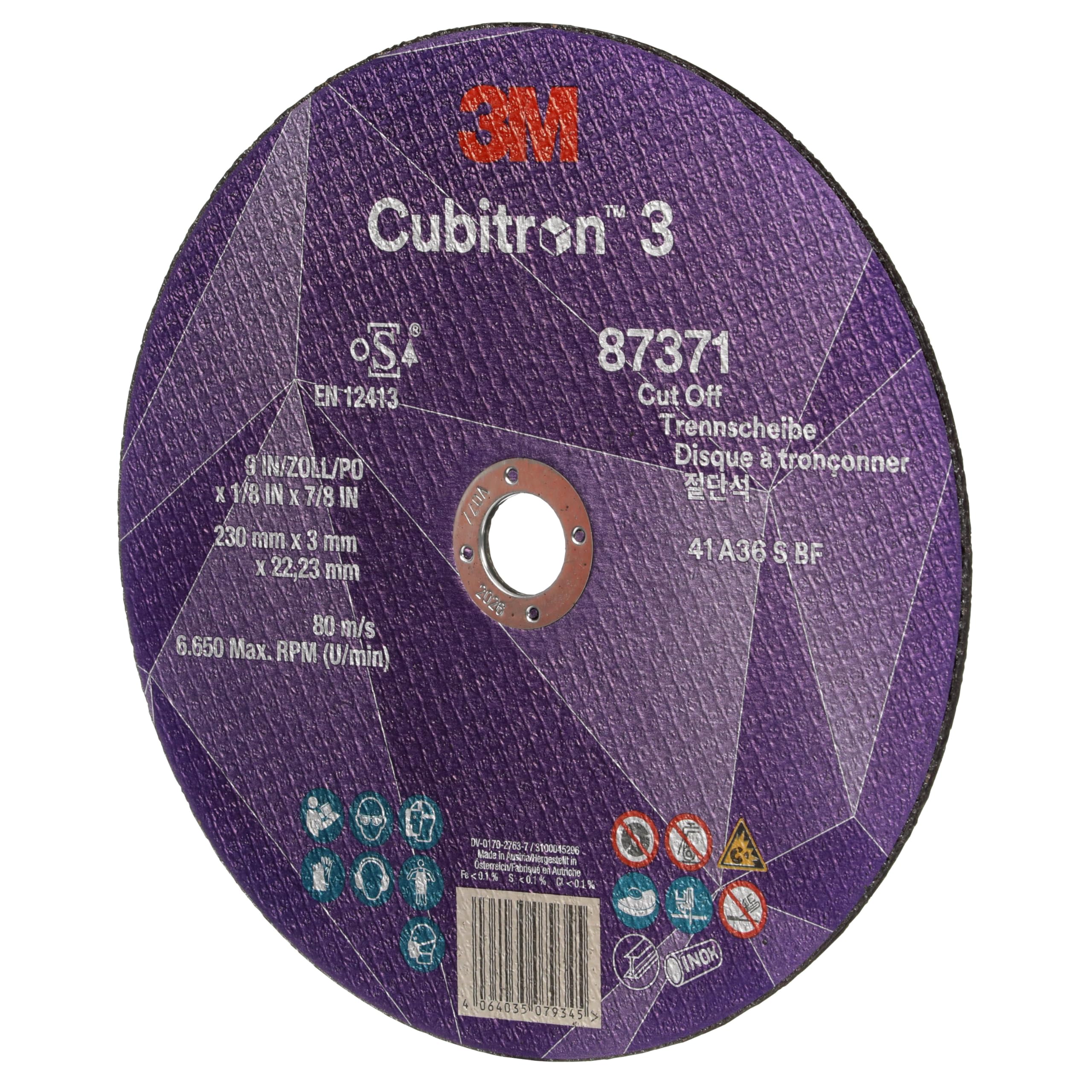 3M Cubitron 3 Trennscheibe, 87371, 36+, T41, 230 mm x 3 mm x 22, 23 mm, EN | 25/Pack