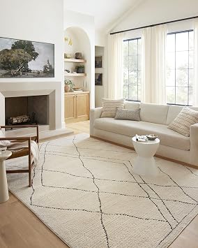 Loloi Fabian Ivory/Charcoal 9-2" x 13 Area Rug